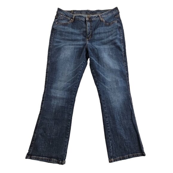 Wrangler Women's Aura Jeans 18 Short Instantly Slimming Mid Rise Boot Cut EUC - Picture 1 of 16